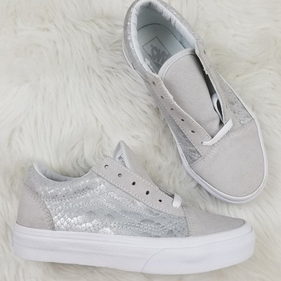 silver girls vans